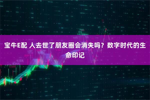 宝牛E配 人去世了朋友圈会消失吗？数字时代的生命印记